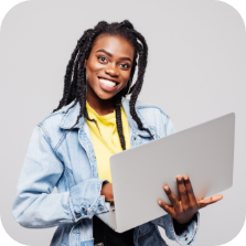 Combination of four pictures of showing young people in working mode with laptops two.